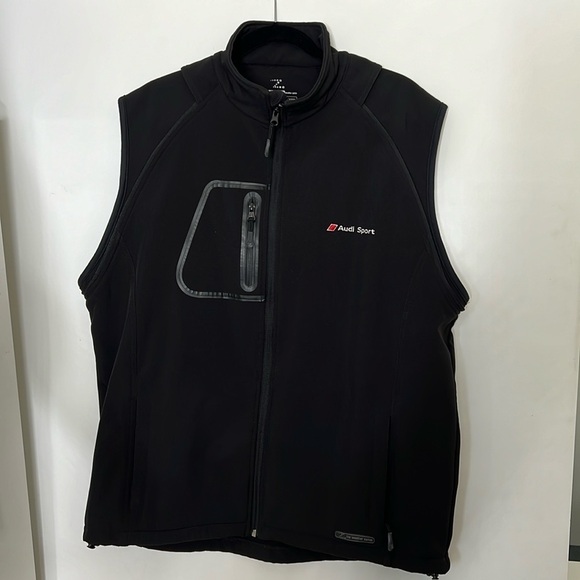 Mens Audi 2XL Black Nylon Fleece Lined Vest Jacket - Picture 1 of 7